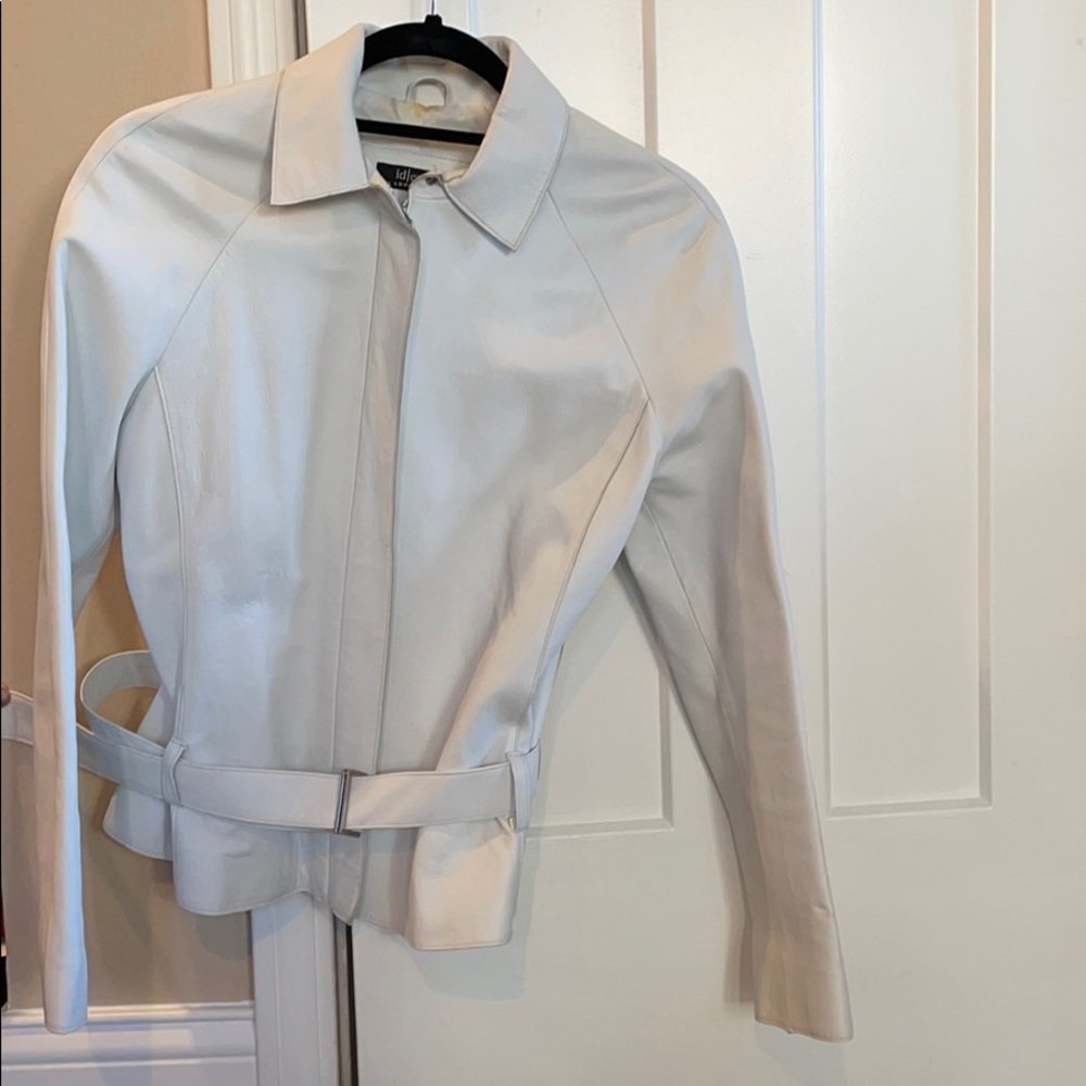 Lord & Taylor White Leather Jacket